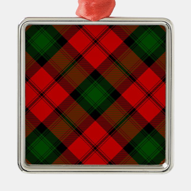 Kerr tartan Red grönt plaid Julgransprydnad Metall (Framsidan)