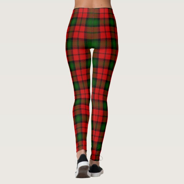 Kerr tartan Red grönt plaid Leggings (Baksida)