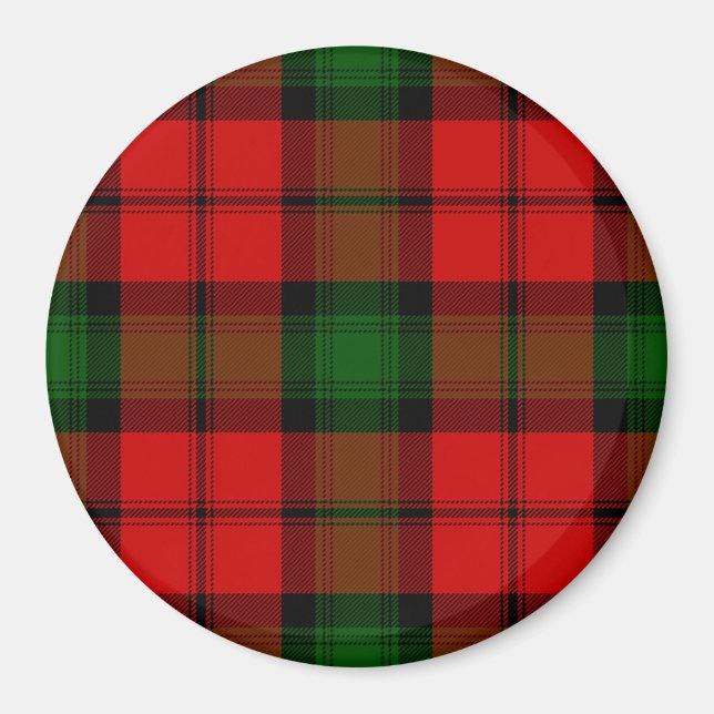 Kerr tartan Red grönt plaid Magnet (Framsidan)