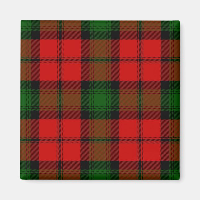 Kerr tartan Red grönt plaid Magnet (Framsidan)