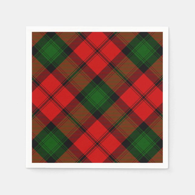 Kerr tartan Red grönt plaid Pappersservett (Framsidan)