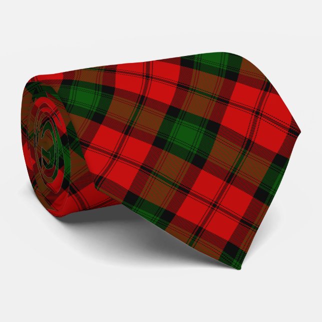 Kerr tartan Red grönt plaid Slips (Rullad)