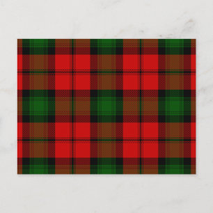 Kerr tartan Red grönt plaid Vykort