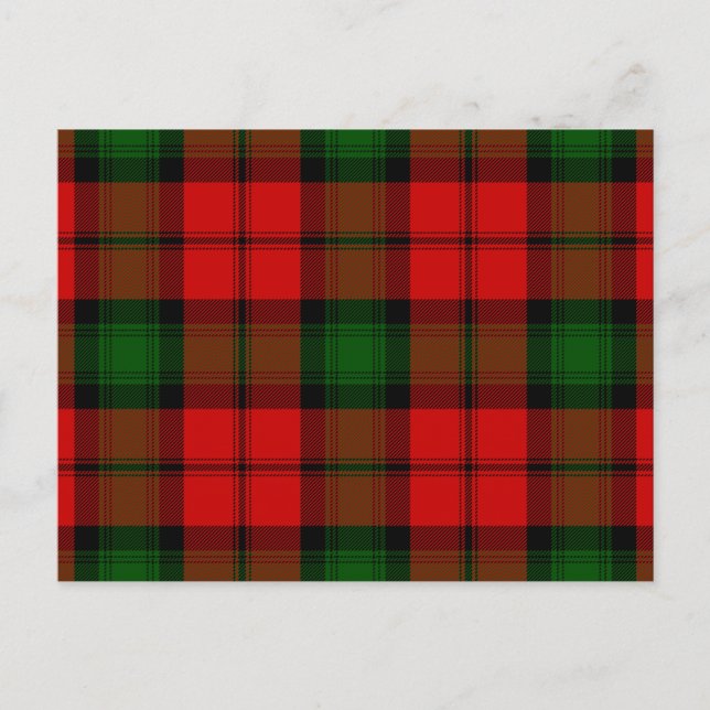 Kerr tartan Red grönt plaid Vykort (Framsida)