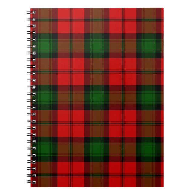 Kerr-tartan röd grön rutig anteckningsbok (Framsidan)