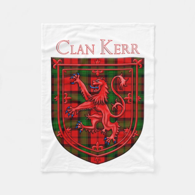 Kerr Tartan Scottish Play Lejon Rampant Fleecefilt (Framsidan)