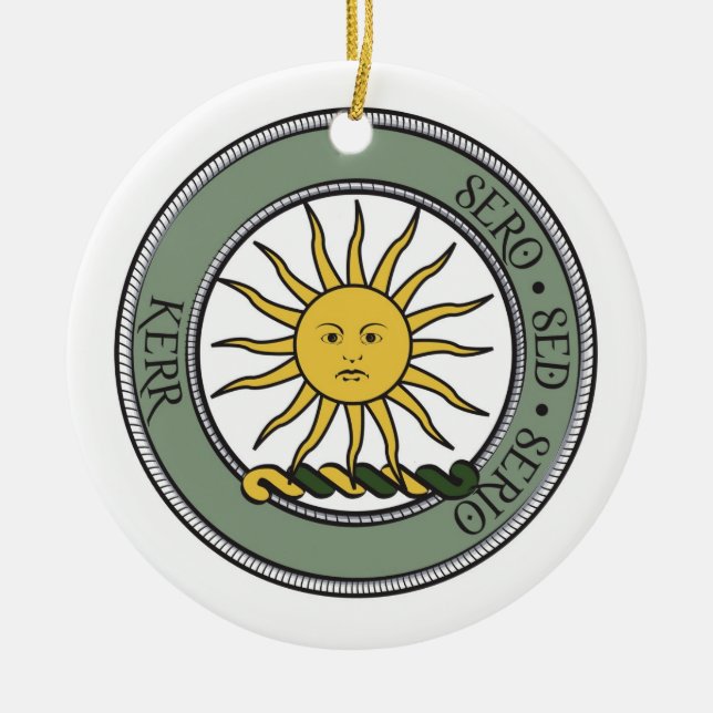 Kerr vapensköldprydnad julgransprydnad keramik (Framsidan)