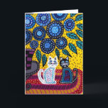 Kerri Ambrosino Art Card Cats Flowers Friends Kort<br><div class="desc">Art av mexikansk folkartist Kerri Ambrosino</div>