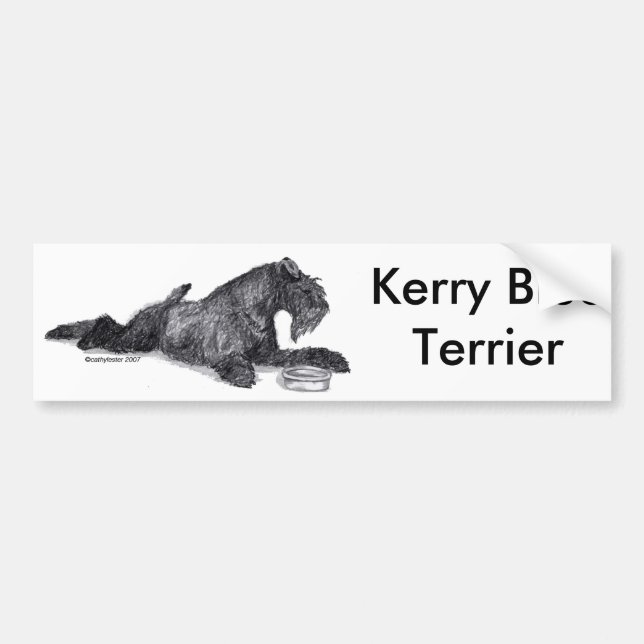 Kerry blåttTerrier med bunken Bildekal (Framsidan)