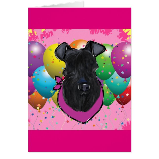 Kerry Blue Terrier Birthday Hälsningskort (Framsidan)