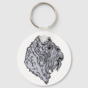 Kerry Blue Terrier Bust Nyckelring