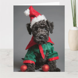 Kerry Blue Terrier Elf Puppy-julkort Kort