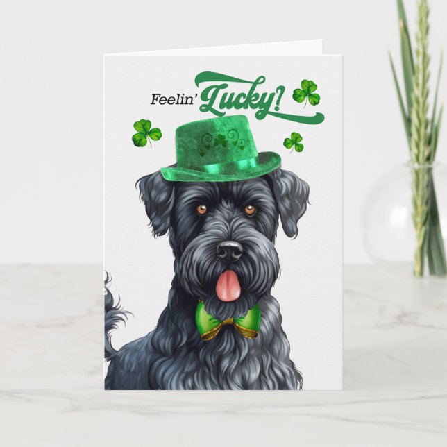 Kerry Blue Terrier Feelin' Lucky St patrick's day Helgkort (Framsida)