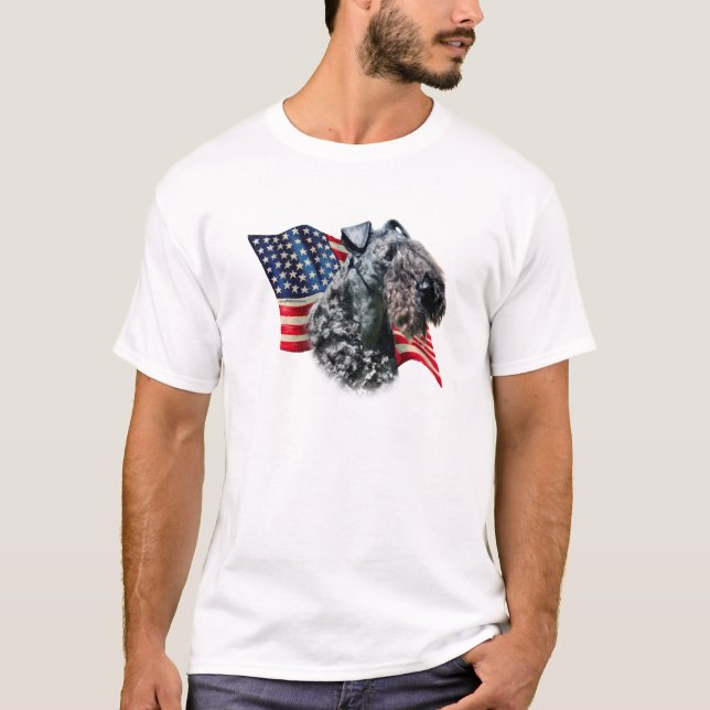 Kerry Blue Terrier Flagga T-shirt (Framsida)