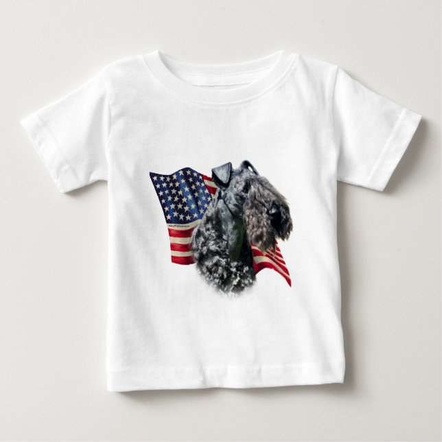 Kerry Blue Terrier Flagga Tee (Framsida)