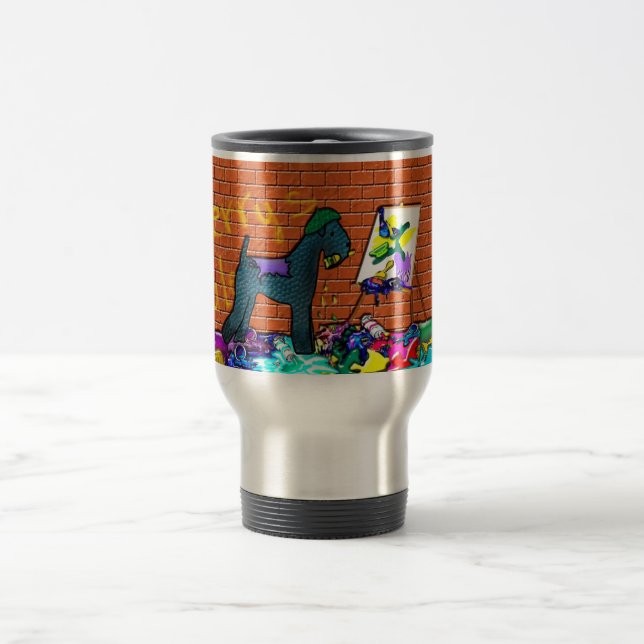 KERRY BLUE TERRIER GRAFFITI ARTIST Larger Mugg (Center)