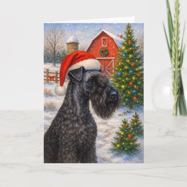 Kerry Blue Terrier Holiday Card Helgkort (Framsida)