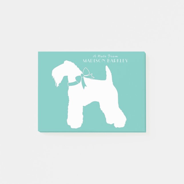 Kerry Blue Terrier Hund Puppy Post-it Block (Framsida)