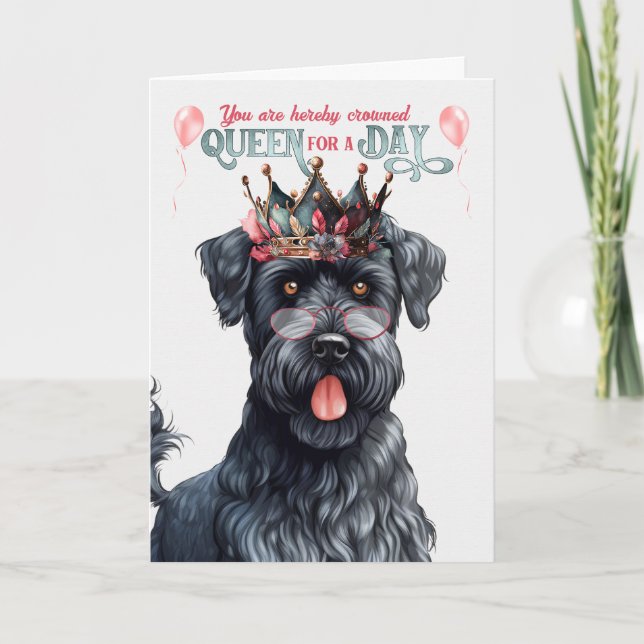 Kerry Blue Terrier Hund Queen Day Funny Birthday Kort (Framsida)