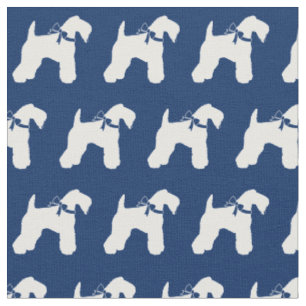Kerry Blue Terrier Hund Silhouette Pet Navy Blue Tyg