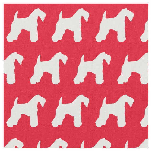 Kerry Blue Terrier Hund Silhouette Pet red Tyg (Närbild)