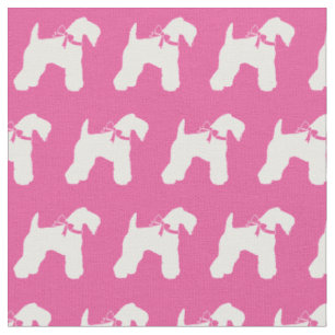 Kerry Blue Terrier Hund Silhouette Pet Rosa Tyg