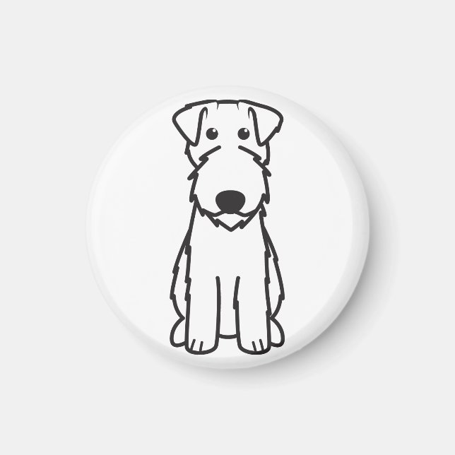 Kerry Blue Terrier Hund Tecknad Magnet (Framsidan)