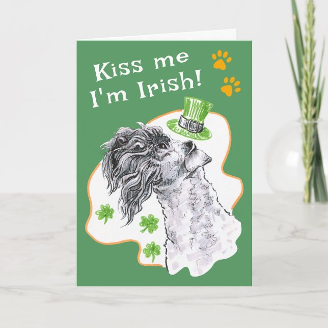 Kerry Blue Terrier Irish Hund Funny St patricks da Helgkort (Framsida)