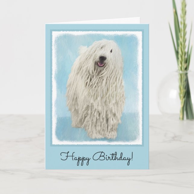 Kerry Blue Terrier målning - Cute Original Hund Ar Kort (Framsida)