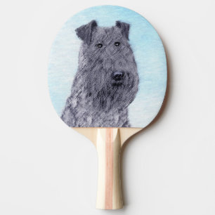 Kerry Blue Terrier målning Cute Original Hund Art Pingisracket