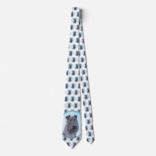 Kerry Blue Terrier målning Cute Original Hund Art Slips