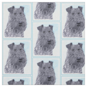Kerry Blue Terrier målning Cute Original Hund Art Tyg