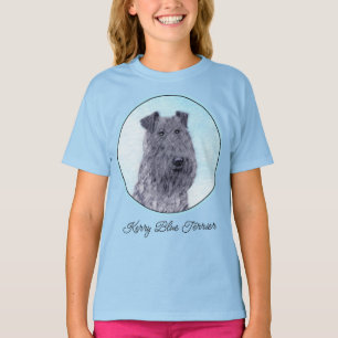 Kerry Blue Terrier-målning Söt original hundkonst T Shirt