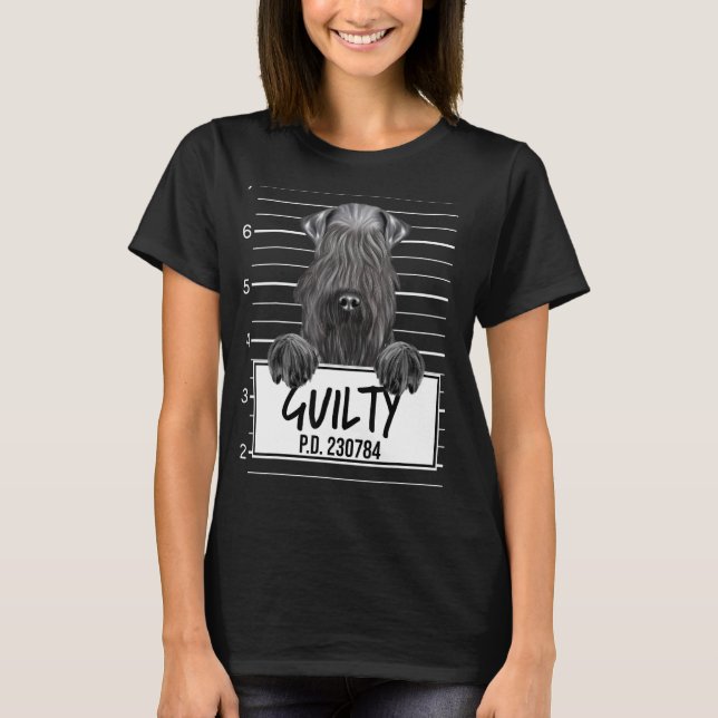 Kerry Blue Terrier Mugshot Skyldig Hund T Shirt (Framsida)