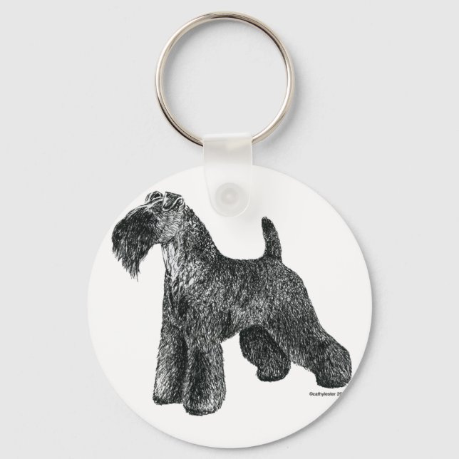 Kerry Blue Terrier Nyckelring (Framsida)