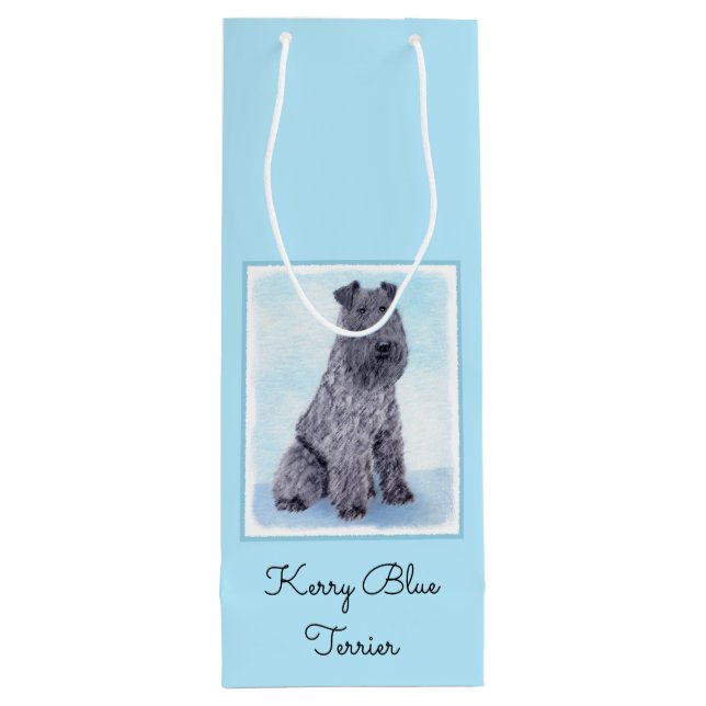Kerry Blue Terrier Painting Cute Original Hund Art (Baksidan)