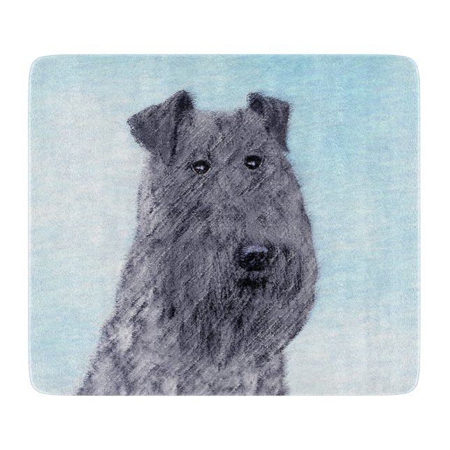 Kerry Blue Terrier Painting Cute Original Hund Art (Framsidan)
