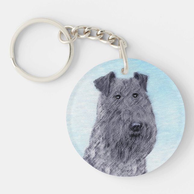 Kerry Blue Terrier Painting Cute Original Hund Art (Framsidan)