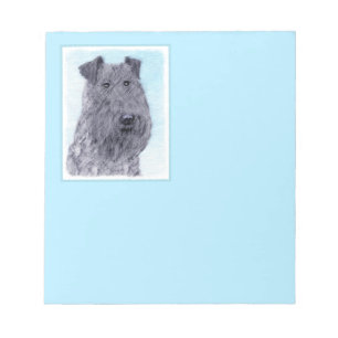 Kerry Blue Terrier Painting Cute Original Hund Art Anteckningsblock