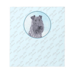 Kerry Blue Terrier Painting Cute Original Hund Art Anteckningsblock
