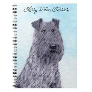 Kerry Blue Terrier Painting Cute Original Hund Art Anteckningsbok