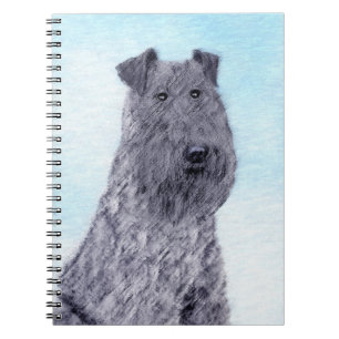 Kerry Blue Terrier Painting Cute Original Hund Art Anteckningsbok