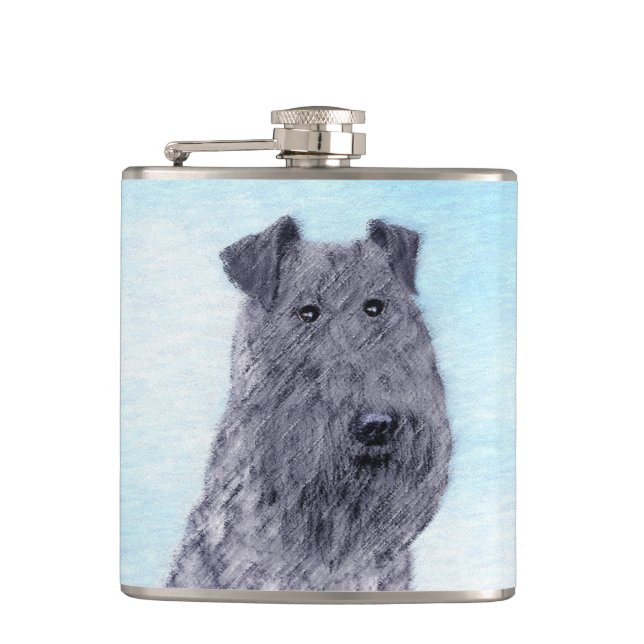 Kerry Blue Terrier Painting Cute Original Hund Art Fickplunta (Framsidan)