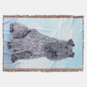 Kerry Blue Terrier Painting Cute Original Hund Art Filt