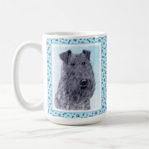 Kerry Blue Terrier Painting Cute Original Hund Art Kaffemugg
