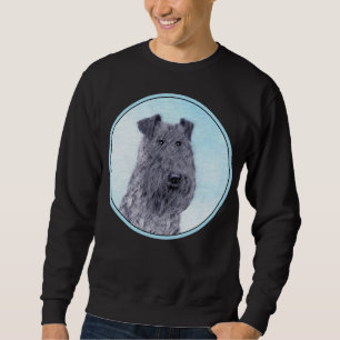 Kerry Blue Terrier Painting Cute Original Hund Art Lång Ärmad Tröja