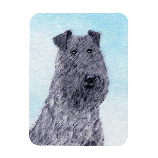 Kerry Blue Terrier Painting Cute Original Hund Art Magnet (Vertikal)