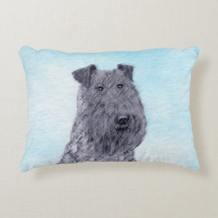 Kerry Blue Terrier Painting Cute Original Hund Art Prydnadskudde