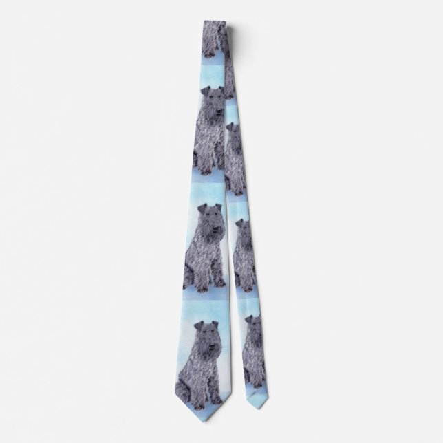 Kerry Blue Terrier Painting Cute Original Hund Art Slips (Framsida)