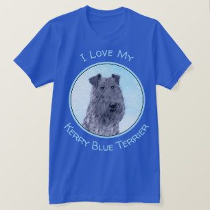 Kerry Blue Terrier Painting Cute Original Hund Art T Shirt